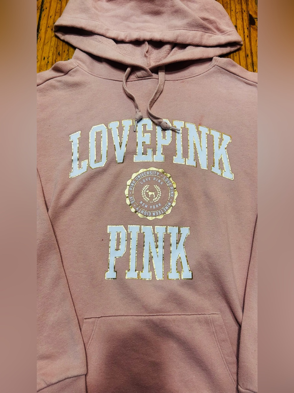 PINK Victoria's Secret Dusty Rose 'LOVE PINK' Hoodie